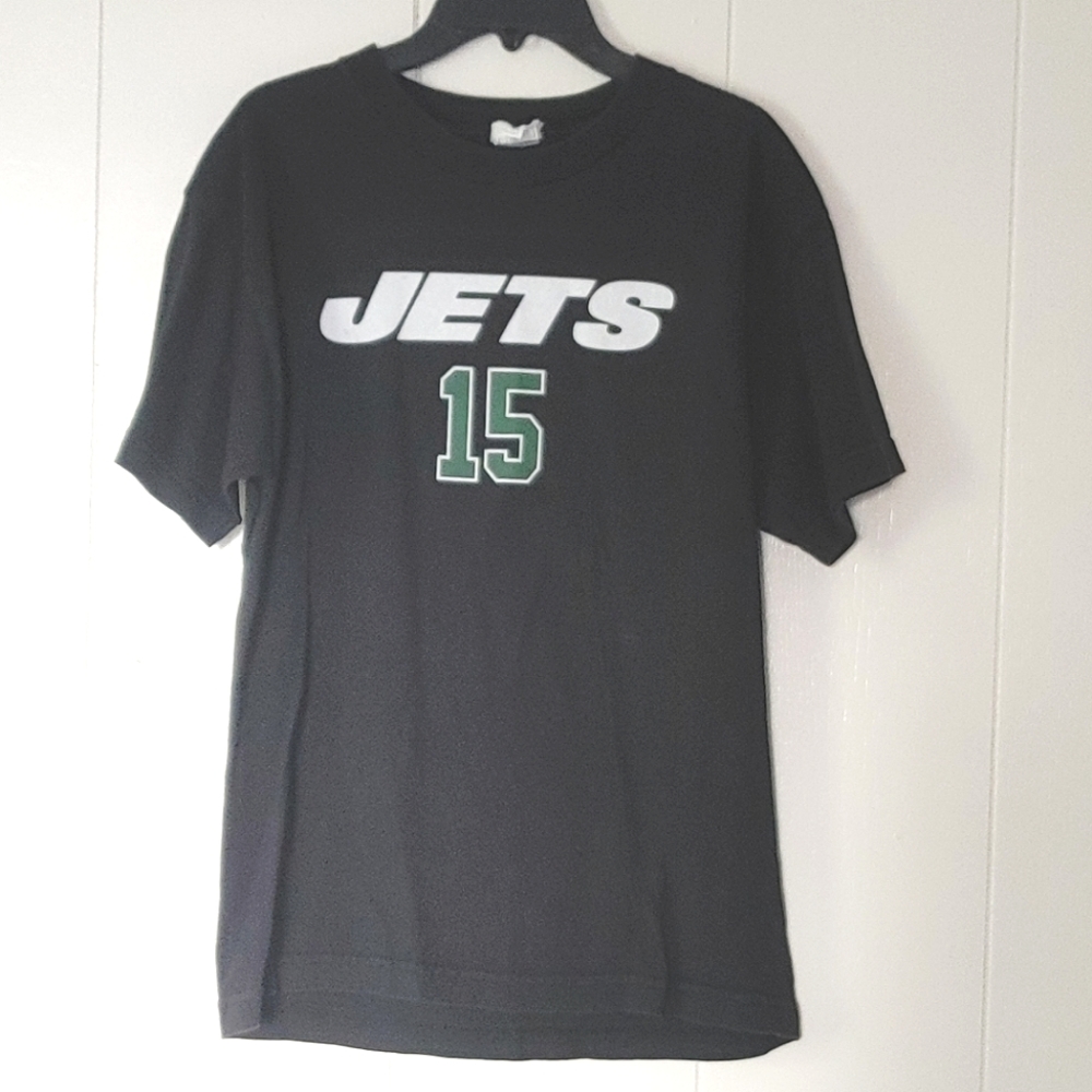 NFL New York Jets Tim Tebow #15 Tshirt Youth XL Black Short Sleeve Made in Mexio
